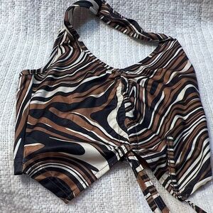 Chic Zebra Print Women's Crop Top